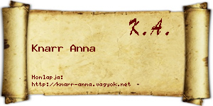 Knarr Anna névjegykártya